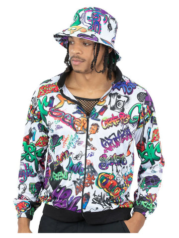 Unisex 90s Hip Hop Graffiti Jacket