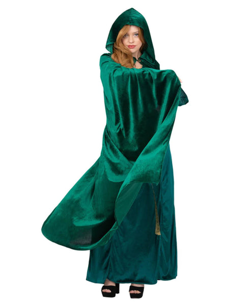 Deluxe Emerald Green Hooded Cape