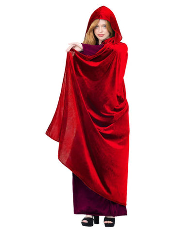 Deluxe Garnet Red Hooded Cape