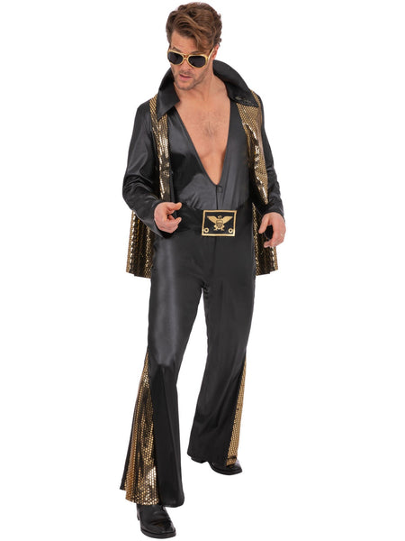 Elvis Black Jumpsuit Costume