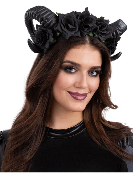 Black Demon Floral Headpiece
