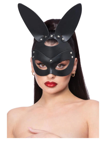 Fever Black Mock Leather Bunny Mask
