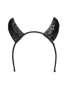 Black Sequin Devil Horns