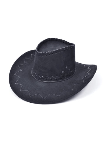 Suede Look Black Cowboy Hat