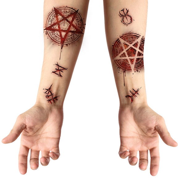 Bleeding Satanic Temporary Tattoo Transfers