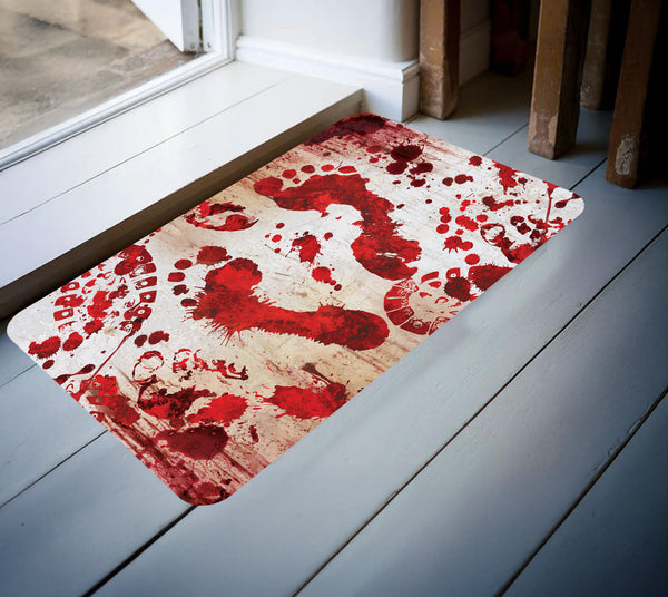 Bloody Footprints Door Mat