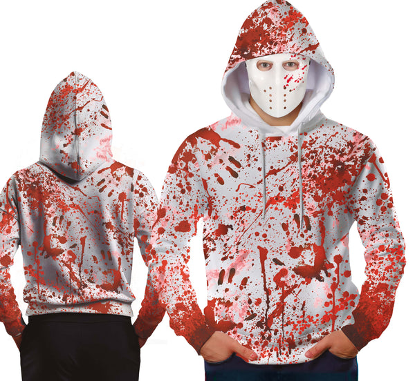 Adults' Bloody Halloween Hoodie and Mask