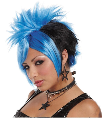 Black & Blue Punky Wig