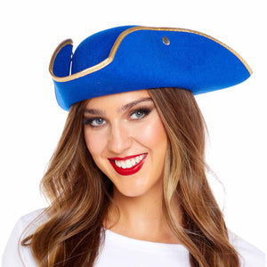 Blue Pirate Tricorn Hat
