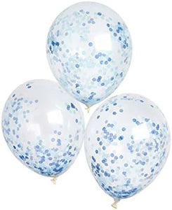 Blue Confetti Latex Balloons (5pk)