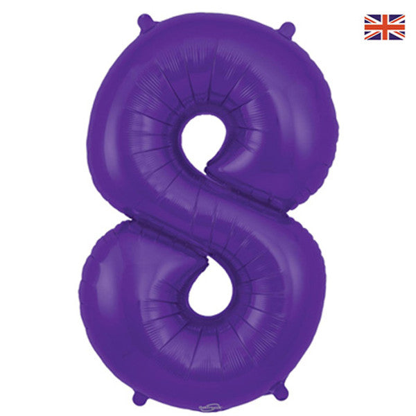 34 Inch Purple Number 8 Foil Balloon
