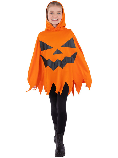 Child's Orange Pumpkin Poncho