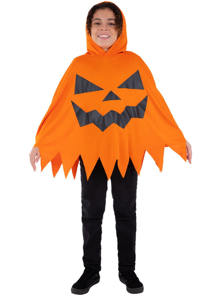Child's Orange Pumpkin Poncho