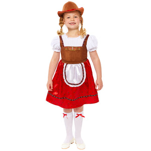 Child's Bavarian Red Dirndl Costume