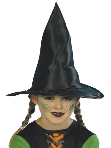 Child's Shiny Black Witch Hat