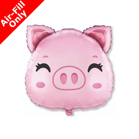 Cute Pig Head Foil Balloon on Stick