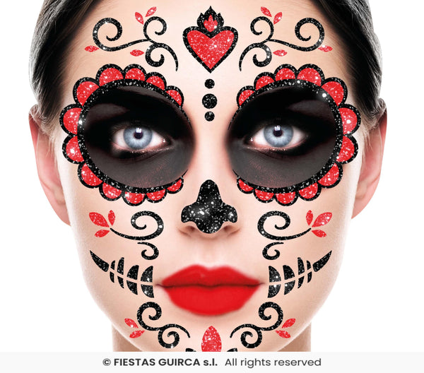Day of the Dead Face Glitter Tattoos