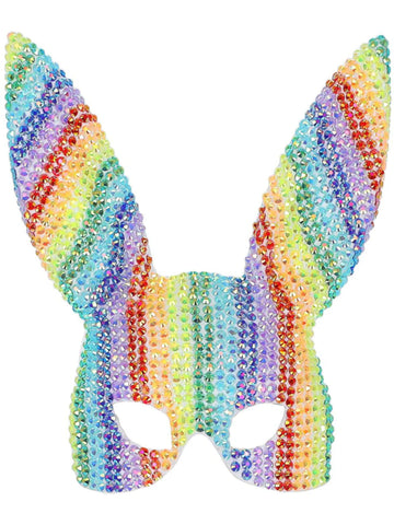 Fever Deluxe Rainbow Studded Bunny Mask