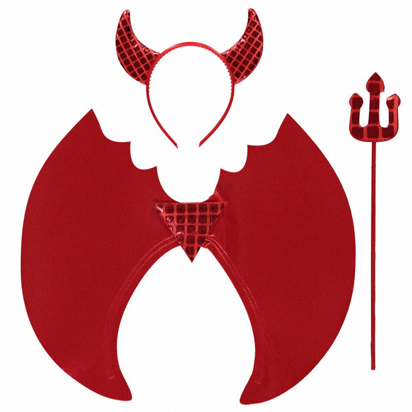 Foil Devil Wings with Headband and Trident