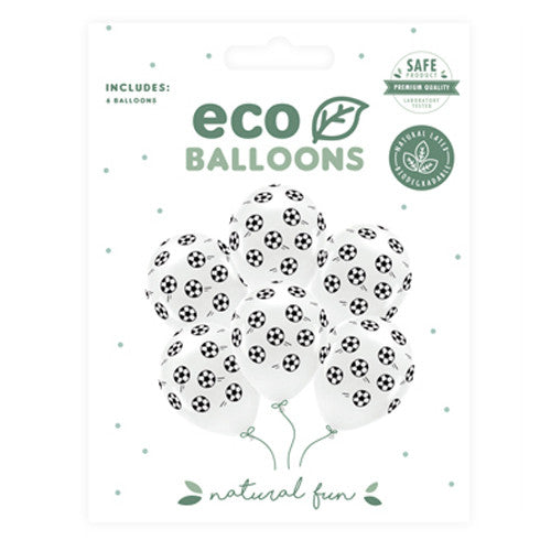 12 inch Football Eco Latex Balloons (6pk)