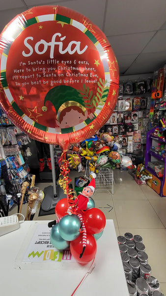 Personalised Elf Arrival Special Delivery Cluster Balloon Display