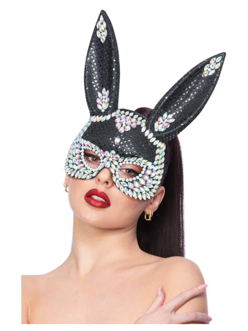 Fever Black Jewel Bunny Mask