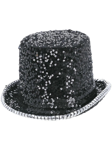 Fever Deluxe Black Felt & Sequin Top Hat