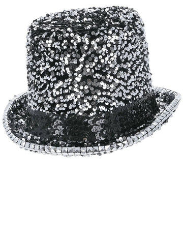 Fever Deluxe Silver Felt & Sequin Top Hat