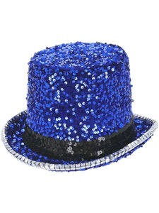 Fever Deluxe Blue Felt & Sequin Top Hat
