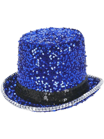 Fever Deluxe Blue Felt & Sequin Top Hat