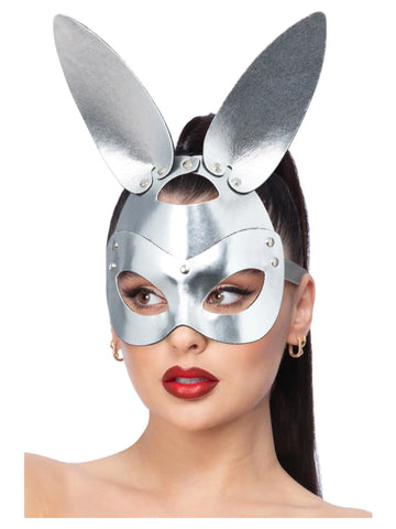 Fever Silver Mock Leather Bunny Mask