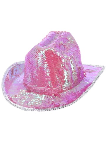 Fever Deluxe Pink Sequin Cowgirl Hat