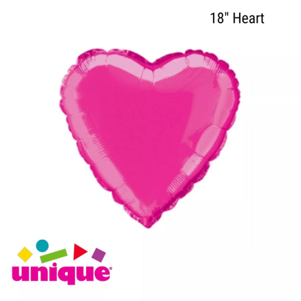 18 Inch Hot Pink Heart Foil Balloon