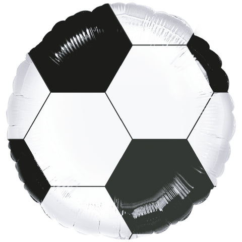 18 Inch Black & White Football Foil Balloon