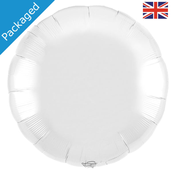 Giant 36 Inch White Round Foil Balloon
