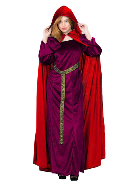 Deluxe Garnet Red Hooded Cape