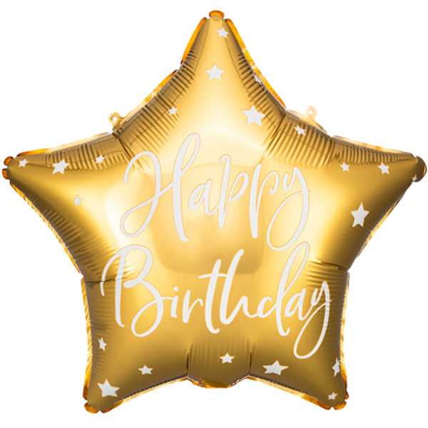 18 Inch Birthday Gold Star Foil Balloon