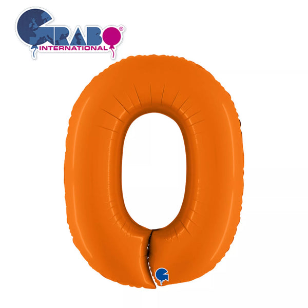 40 Inch Orange Number 0 Foil Balloon