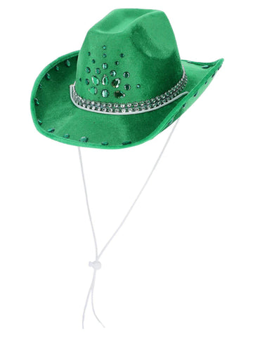 Green Rhinestone Cowgirl Hat