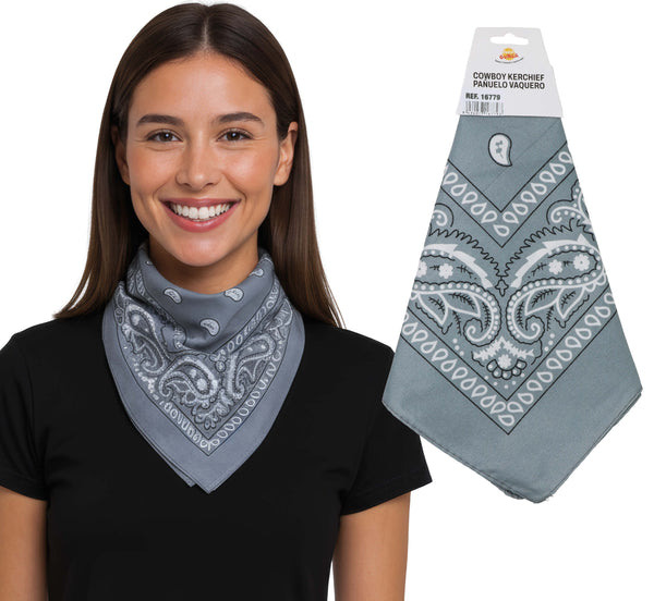 Grey Cowboy Bandana