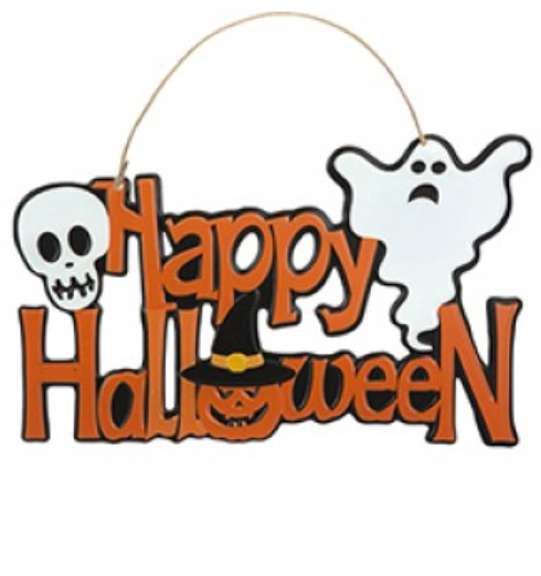 Haunted House Metal Halloween Hanging Signs