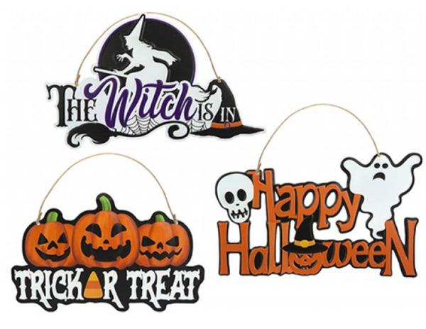 Haunted House Metal Halloween Hanging Signs