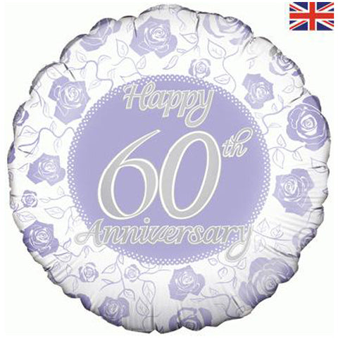 18 Inch Happy 60th Anniversary Foil Balloon