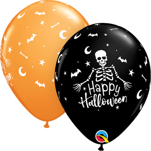 Happy Halloween Skeleton Latex Balloons