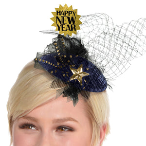 Midnight Happy New Year Clip on Mini Hat