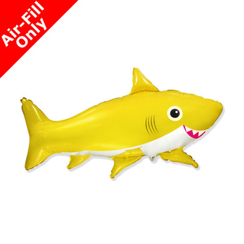 Happy Yellow Shark Balloon on Stick