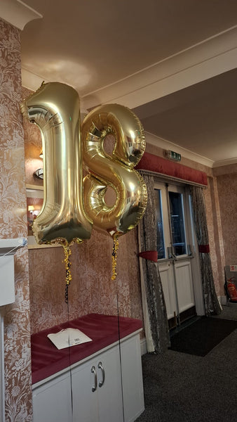 34 Inch White Gold Number 1 Foil Balloon
