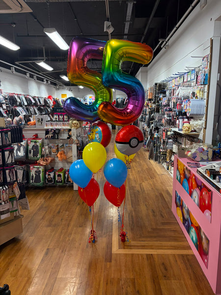 34 Inch Rainbow Number 5 Foil Balloon