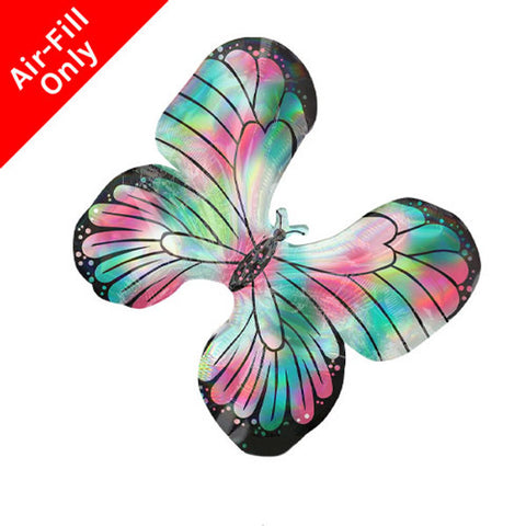 Iridescent Butterfly Foil Balloon on Stick