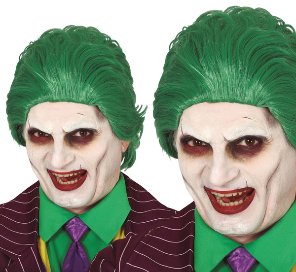 Scary Green Jester Wig